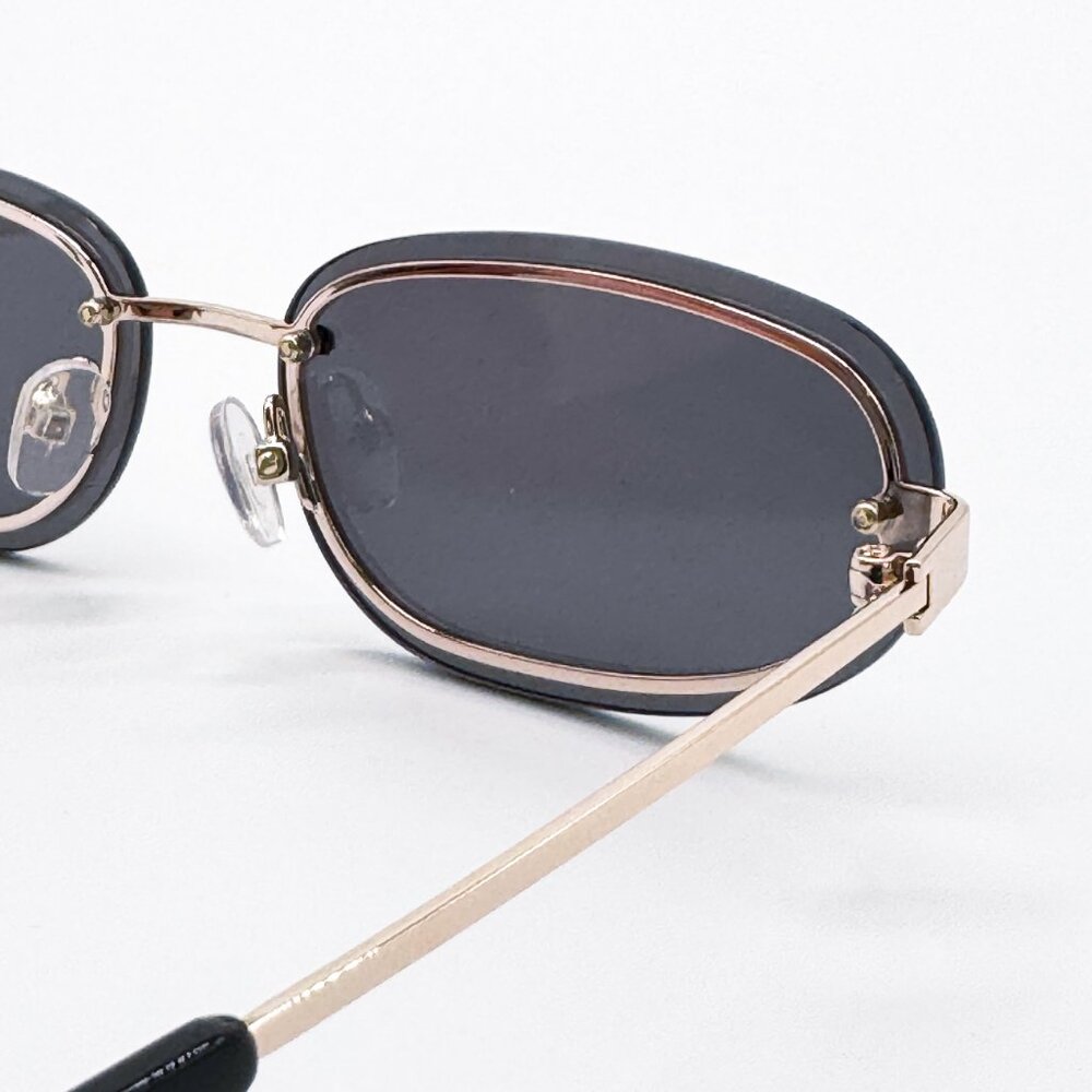 NEW OFF-WHITE OERI13M MIAMI 7607 SUNGLASSES UNISEX OVAL BLACK GOLD - Picture 6 of 9